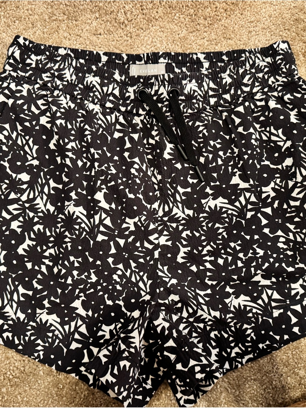Everlane Black and White Floral Shorts